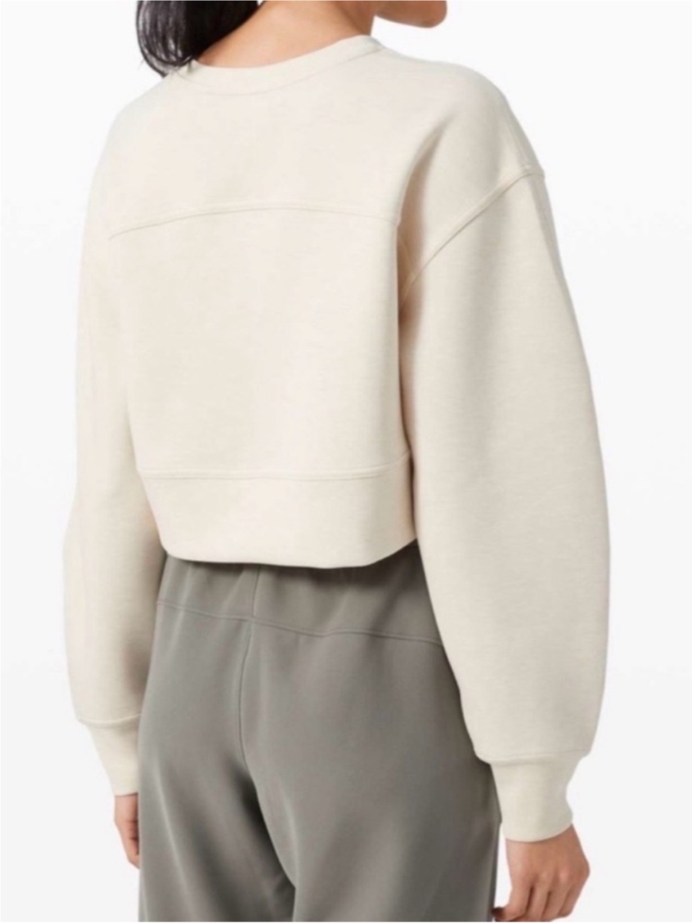 lululemon athletica Cropped Crew Sweatshirt - Cream - Picture 3 of 8